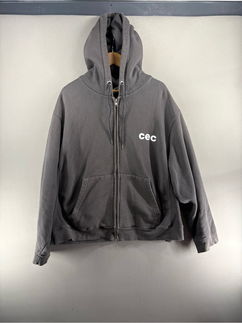 Cec Zip-up Hoodie Korean Collection One Size Heavyweights Gray Chancechance